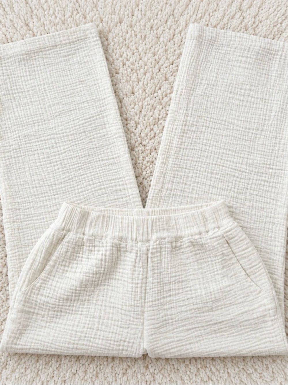 Billabong Wide-Leg Textured Pants - Cream